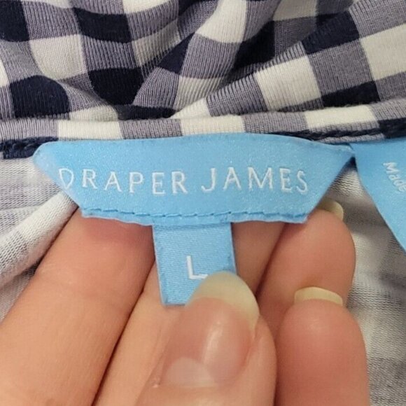 Draper James Women Gingham Cottagecore Midi Dress Size L Blue Retro 50S Picnic - Picture 3 of 9